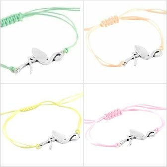 Armbandje flamingo voor groot en klein, in meerdere kleuren