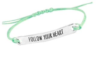 Follow your heart armbandje voor groot en klein, in meerdere kleuren