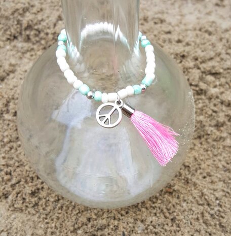 Boho feather armbandje voor groot en klein